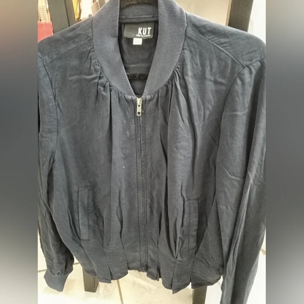 KUT From The Kloth Navy Bomber Lyocell Jacket small